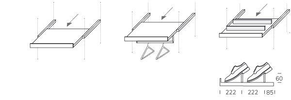 Pullout onderdelen kasten interieur S 01 BedHabits